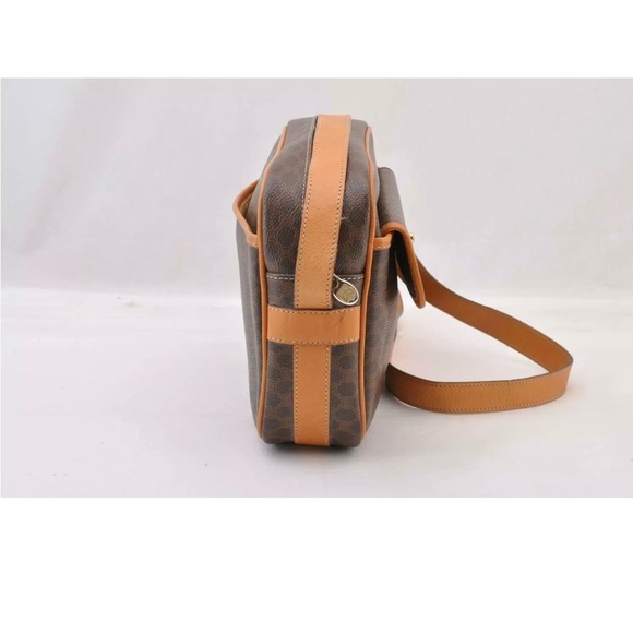 Celine Macadam Brown Monogram Messenger Bag with Tan Trim - Picture 4 of 10